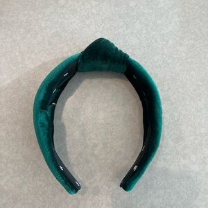 Lele Sadoughi Velvet Knotted Headband Green